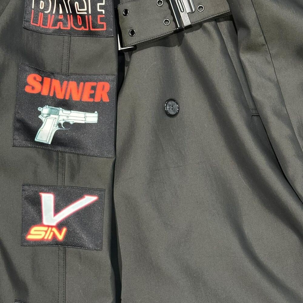 Utility belt patch trench coat - Picture 4 of 7